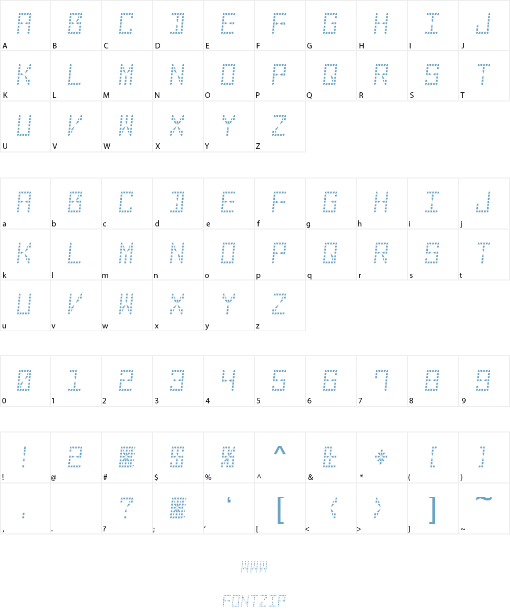28-Segment LED Display Font Character